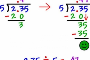 Division décimale sans calculatrice étape par étape avec des exemples