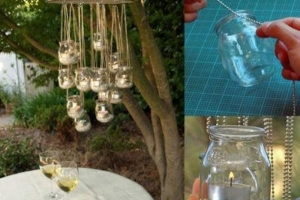 Comment faire des bougeoirs suspendus mason jar